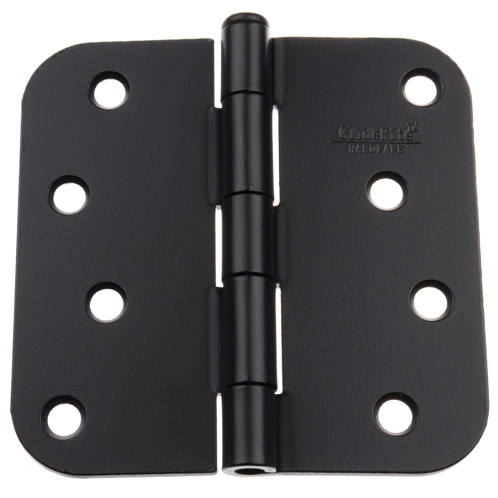 GlideRite 4" Matte Black Door Hinges 5/8" Radius Hinge - 4058-MB-1