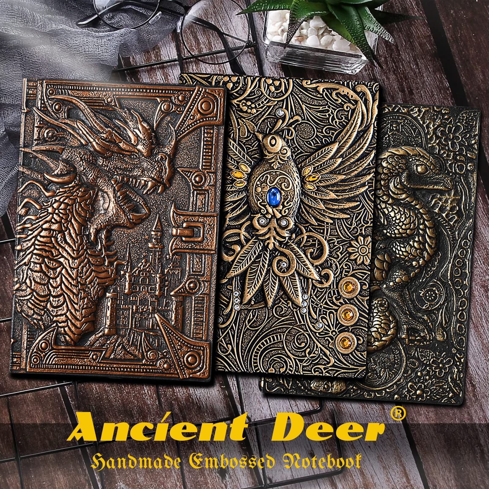 AncientDeer DND Notebook Unique 3D 6 Ring Binder Refillable Diary Notepads