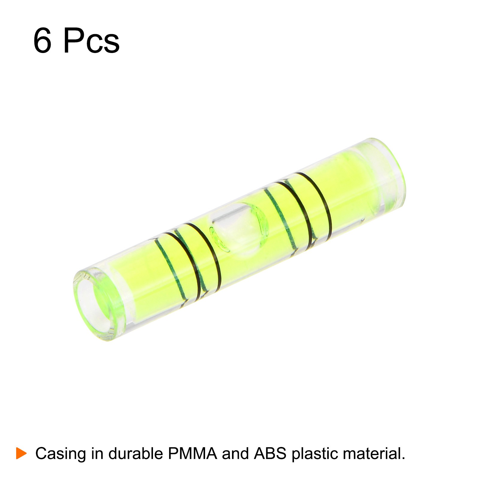 6pcs Small Cylindrical Bubble Level Vials 6.3x29mm Levels Measuring Tools