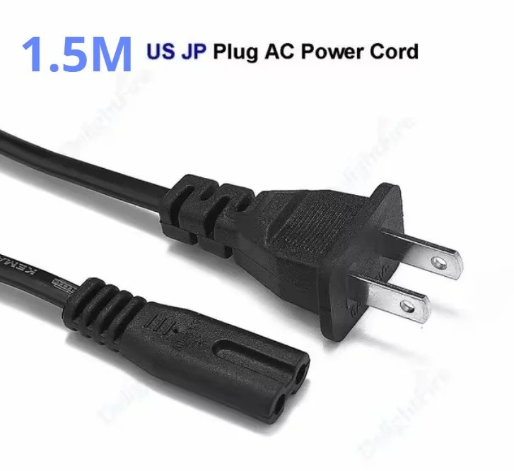 AC Power Cord 2 Prong Cable for PS 5 4 3 2 Slim XBOX PC Laptop PSV Monitor TV