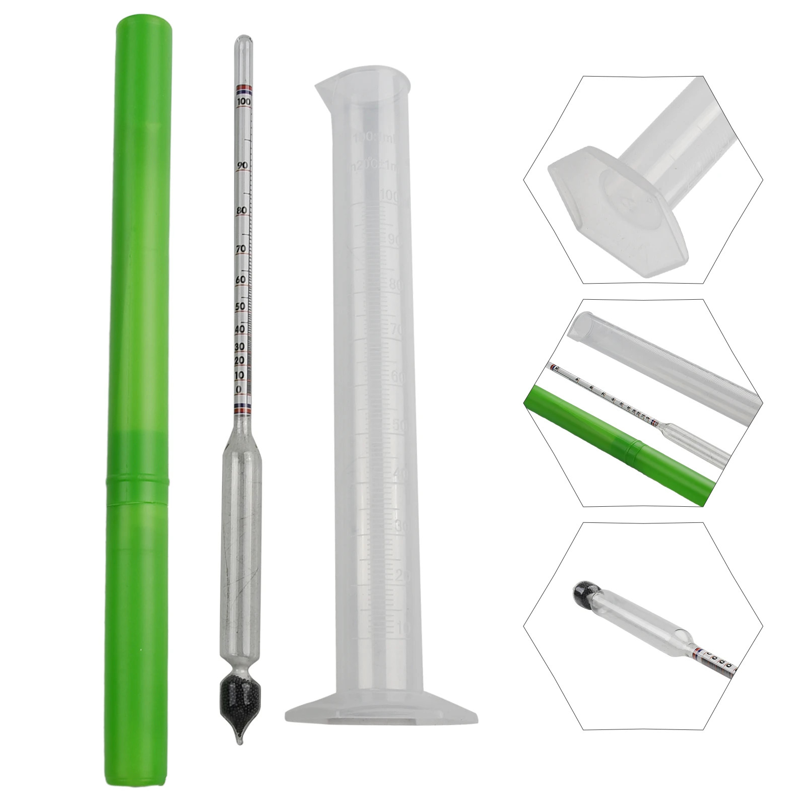 Alcoholmeter Hydrometer Tester Wine Alcohol Meter Concentration Vodka Whiskey