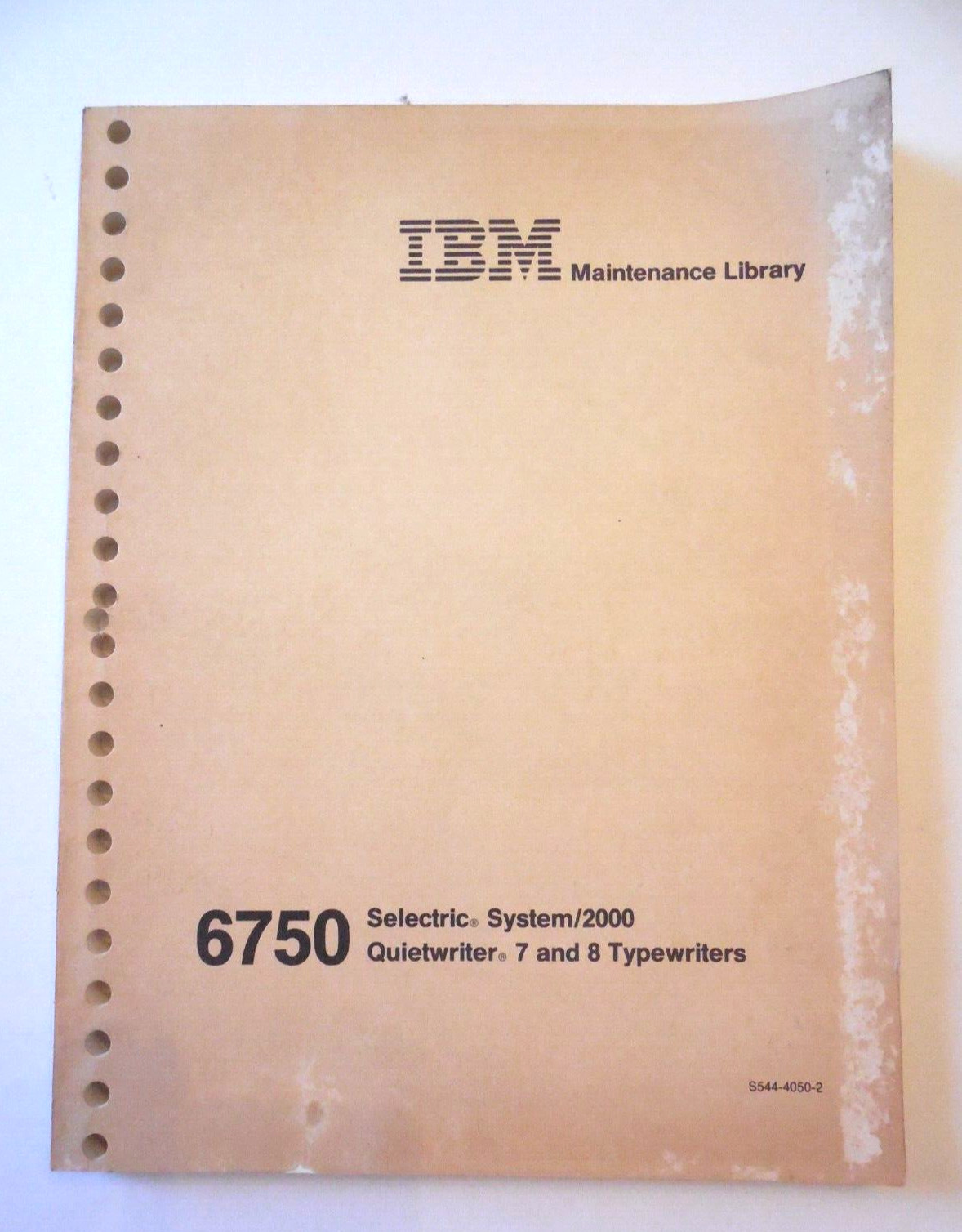 1986 IBM 6750 Selectric System/2000 Quietwriter 7 8 Typewriters Maintence Manual