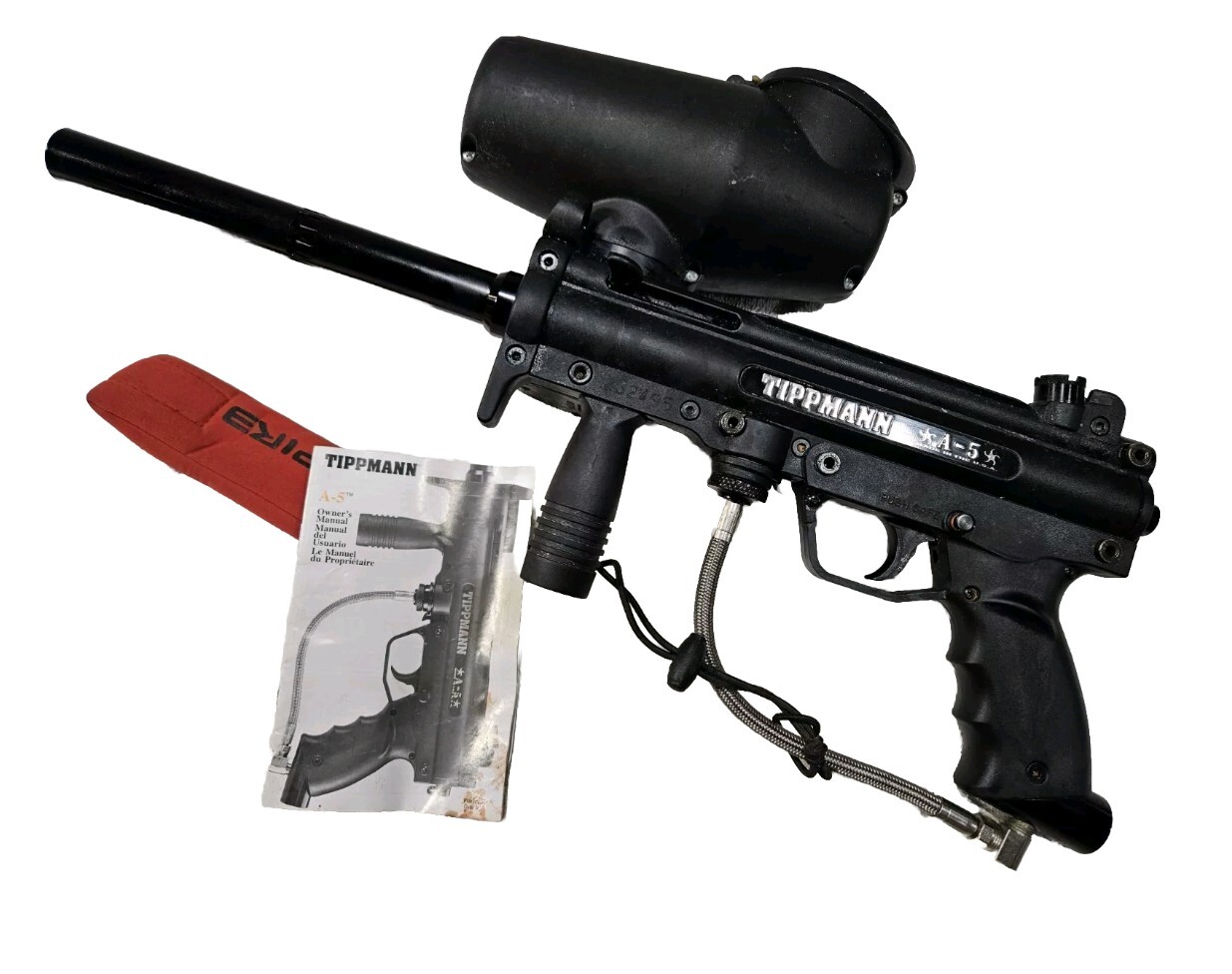Tippmann A5 Paintball Gun & Barrel Cyclone Feeder New Ball Detent Manual Sleeve
