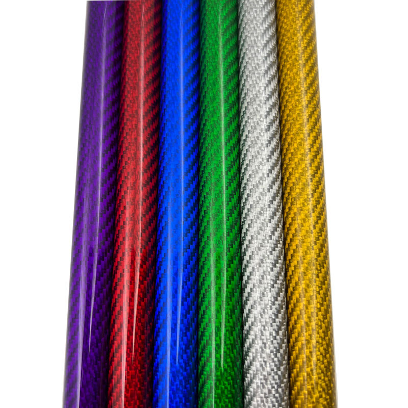 Color 3K carbon Fiber Tube OD6 8 10 12 16 18 20 22 25 30mm Length:500mm 2pc