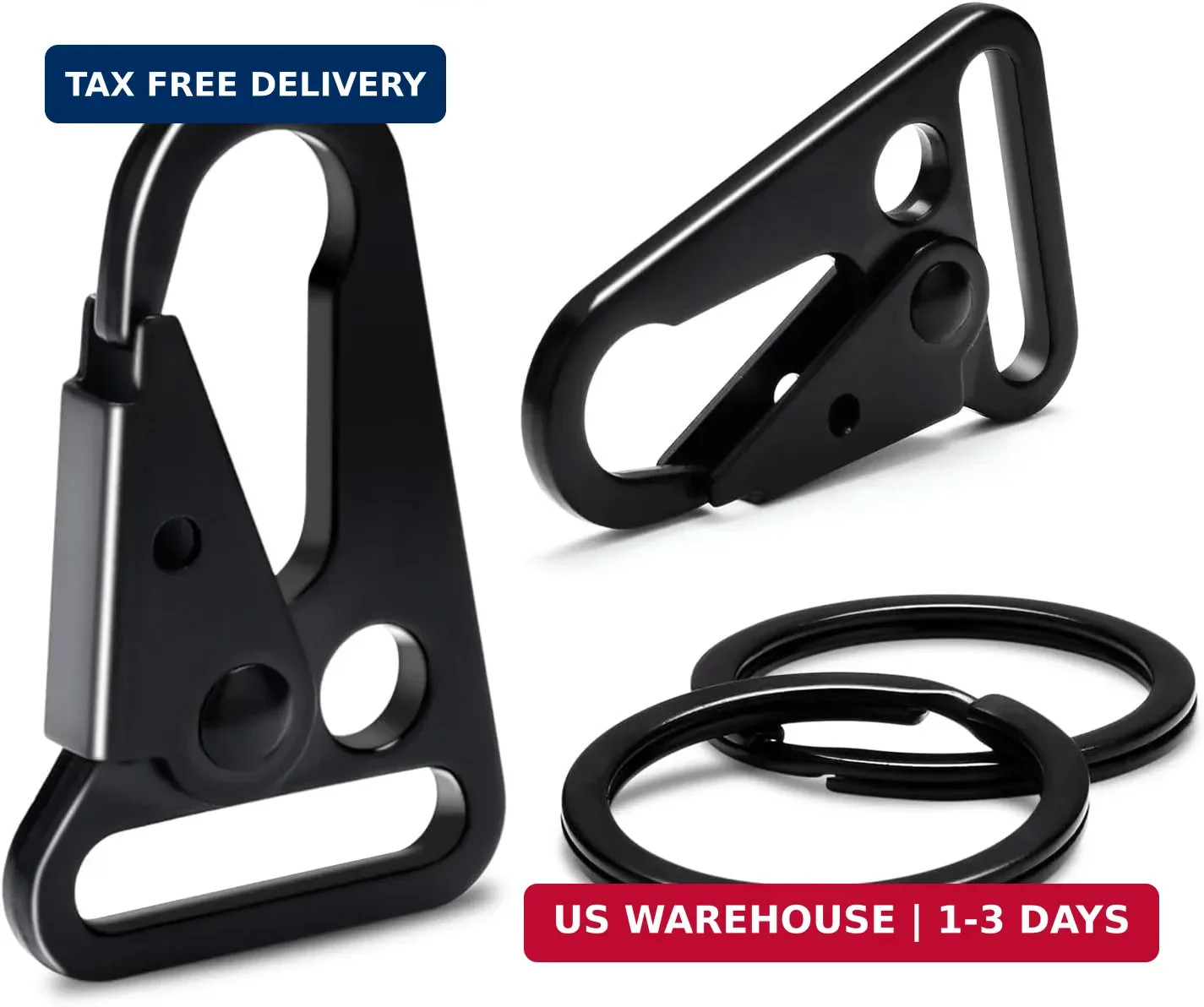 12 Sets Tactical Snap Hook 1-inch Car Keys Chain Clip Heavy Duty Keychai