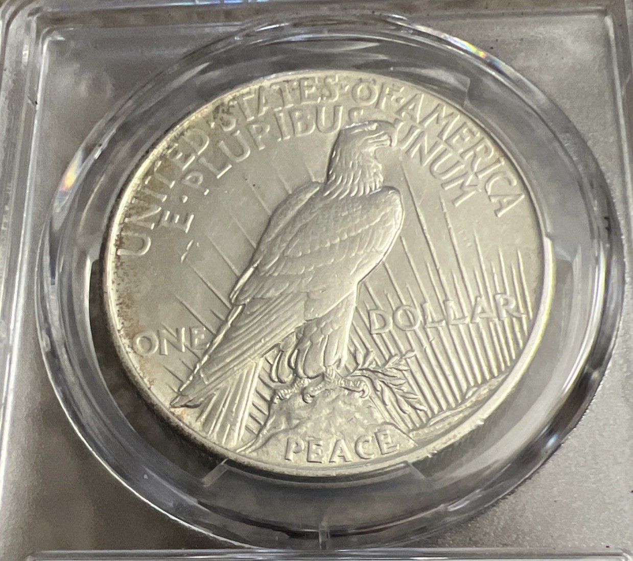 1921 High Relief Peace Silver Dollar $1 PCGS AU 58