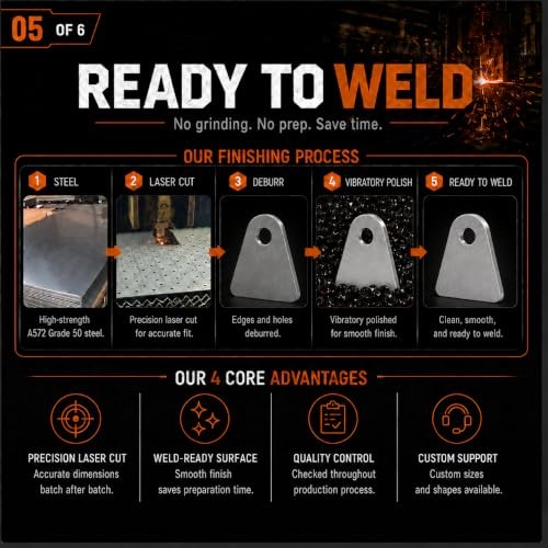 2 PCS Weld on Tabs, 1/2" Hole, 1/4" Thick – Shock Mount & Weld on Tabs 2 PCS