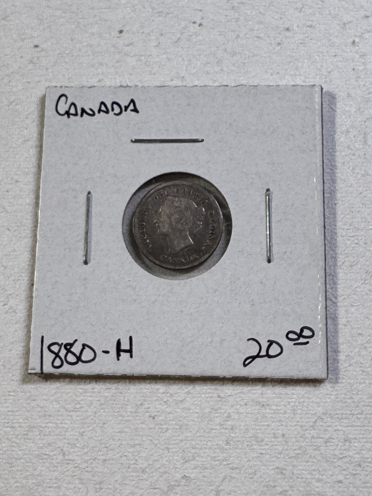 1880-H Canada 5 Cents Silver Coin