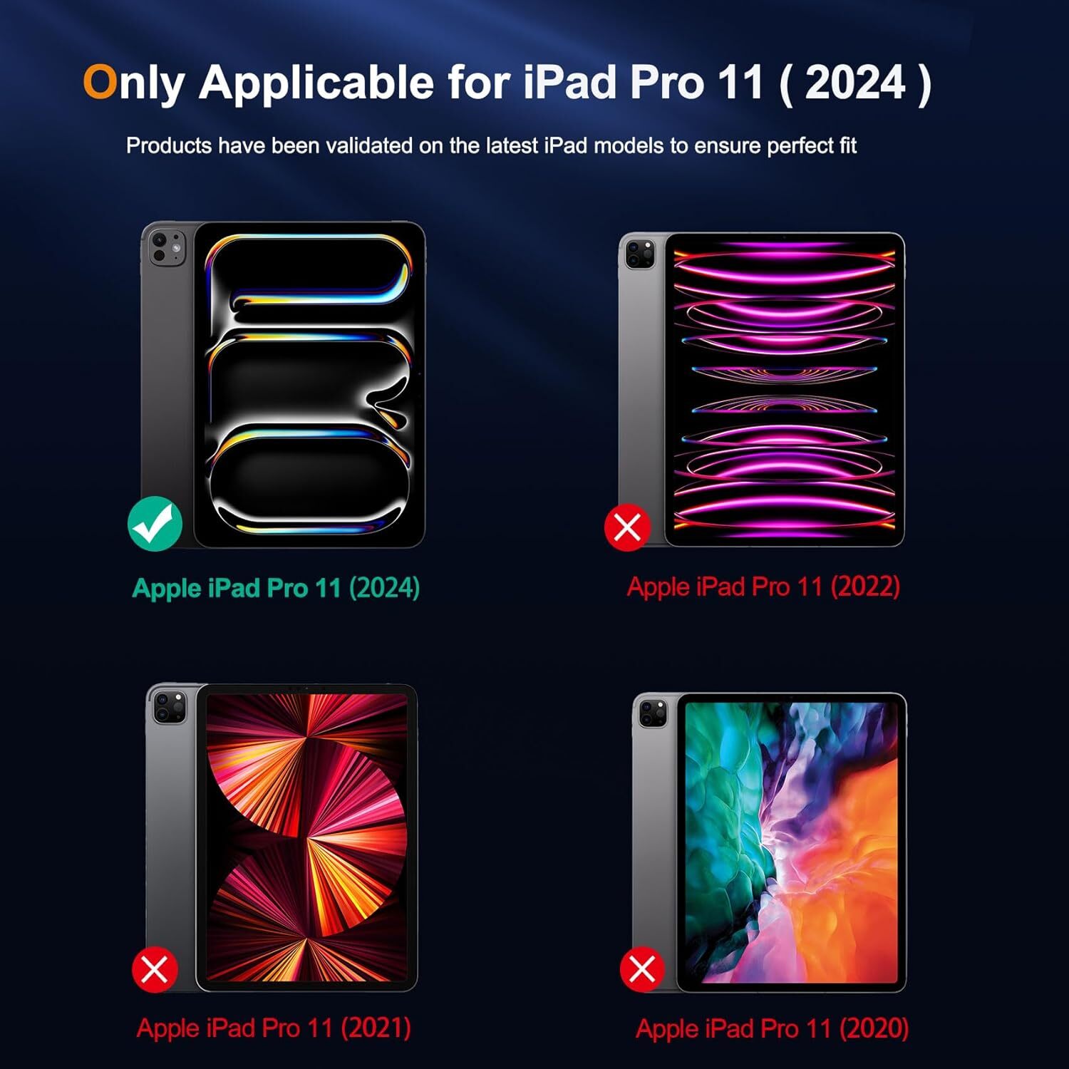 Screen Protector Compatible With iPad Pro 11 Inch (2024) [2+2 Pack]