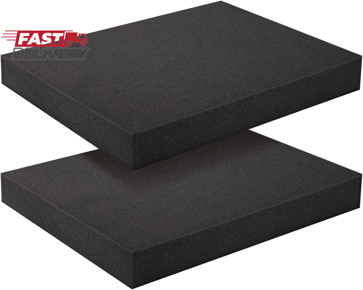 Okuna Outpost Black Foam Cushion Sheets - 16 X 12 X 2 In, Black, 2-Pack - High D