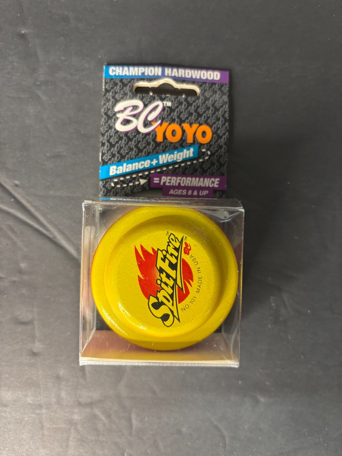 Champion Hardwood BC Balance & Weight YO-YO SPITFIRE Yellow W/Red NIP yoyo