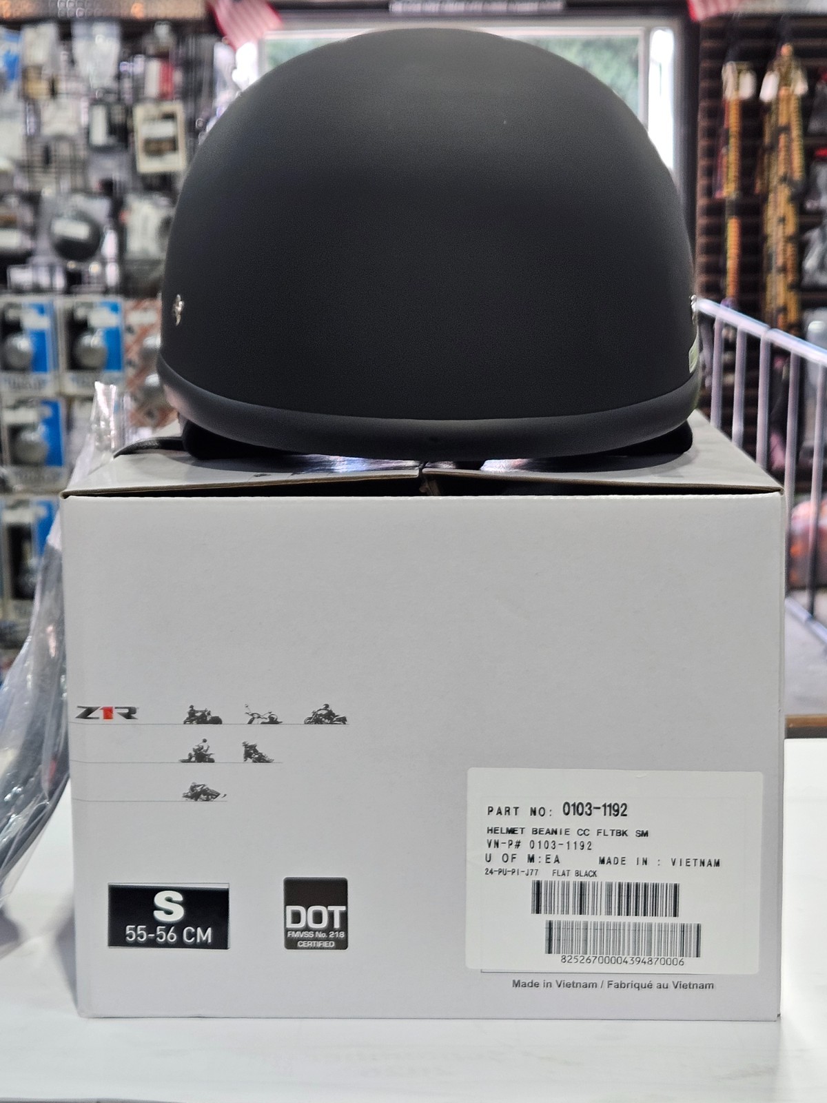 Z1R 0103-1192 - CC Beanie Solid Helmet CC Beanie Helmet - Flat Black - Small