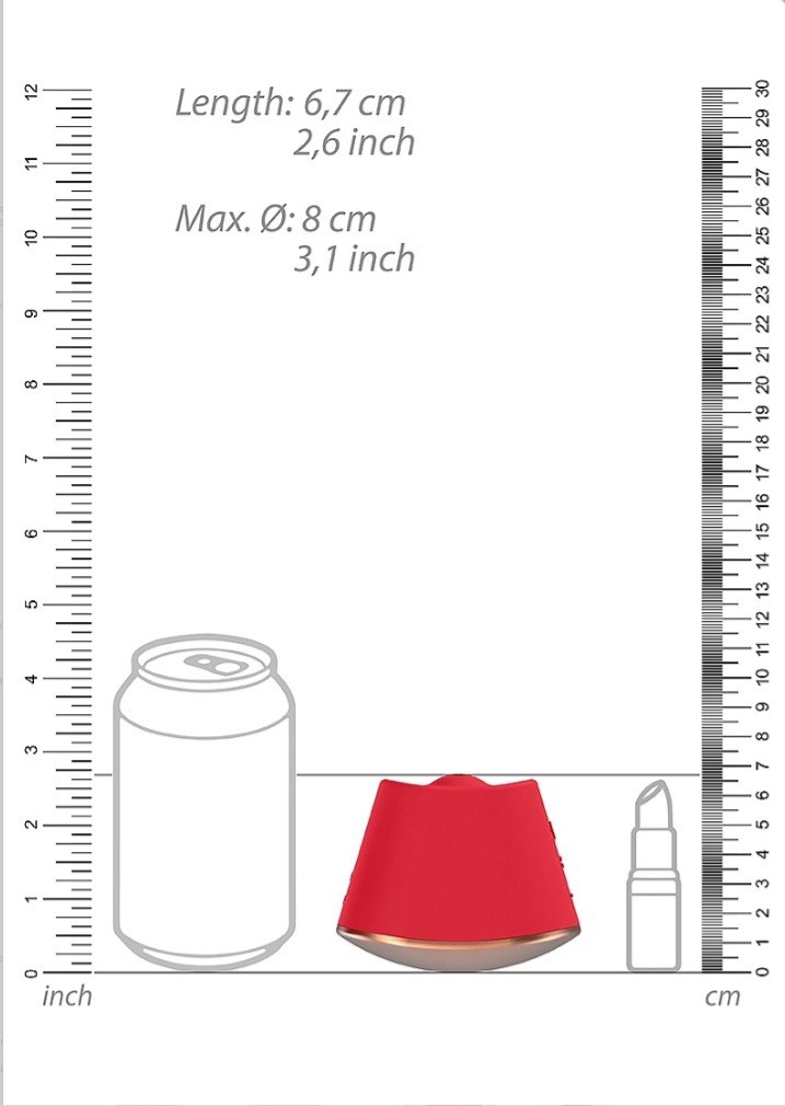 SHOTS-Elegance DAZZLING 180°/360° Rotating & Vibrating Clit Stimulator RED