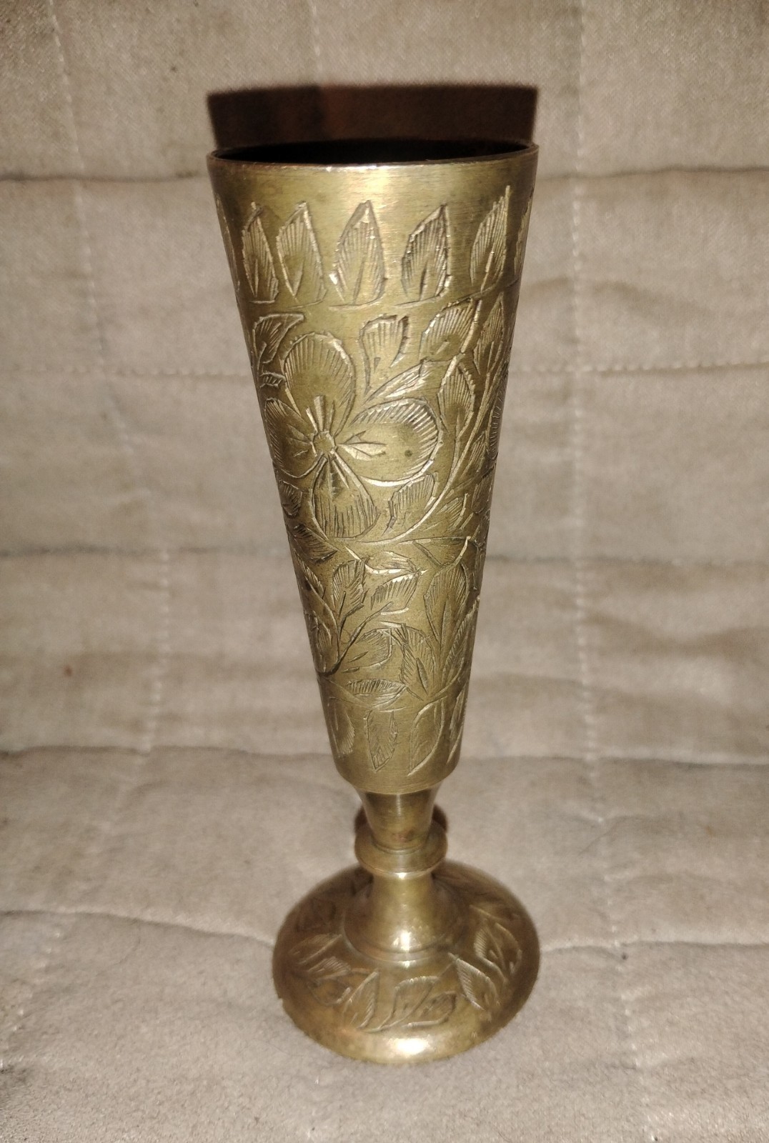 Vintage Brass Military Signal / Igniter Tube – Hand‑Engraved Armorer Markings –