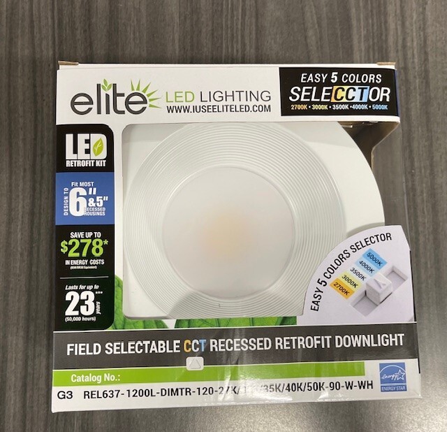 elite REL637-1200L-DIMTR-120 Universal 5"/6" LED Retrofit Baffle Lighting Module
