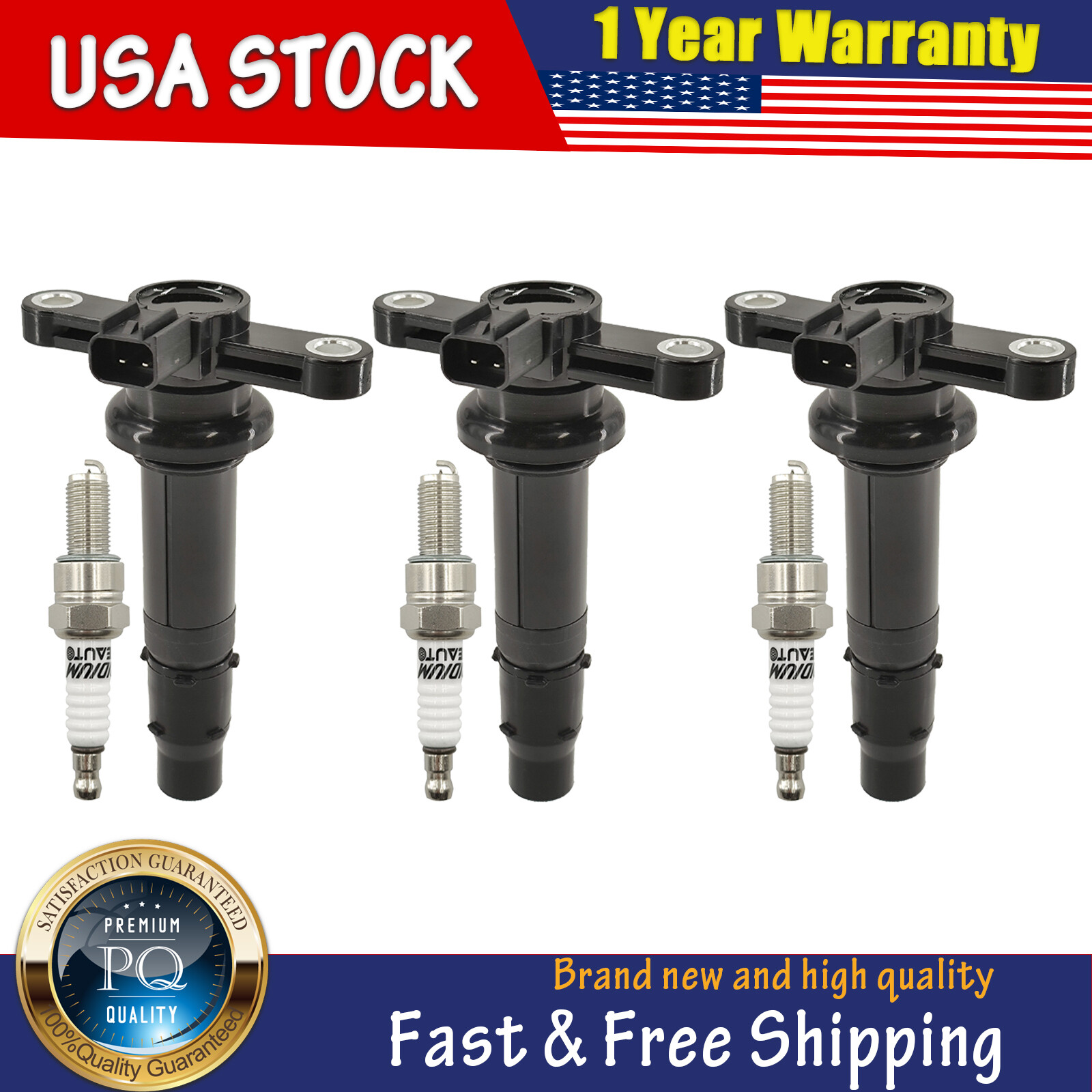 3 x Ignition Coil & 3 x Iridium Spark Plugs for Yamaha YXZ1000R  2016-2024