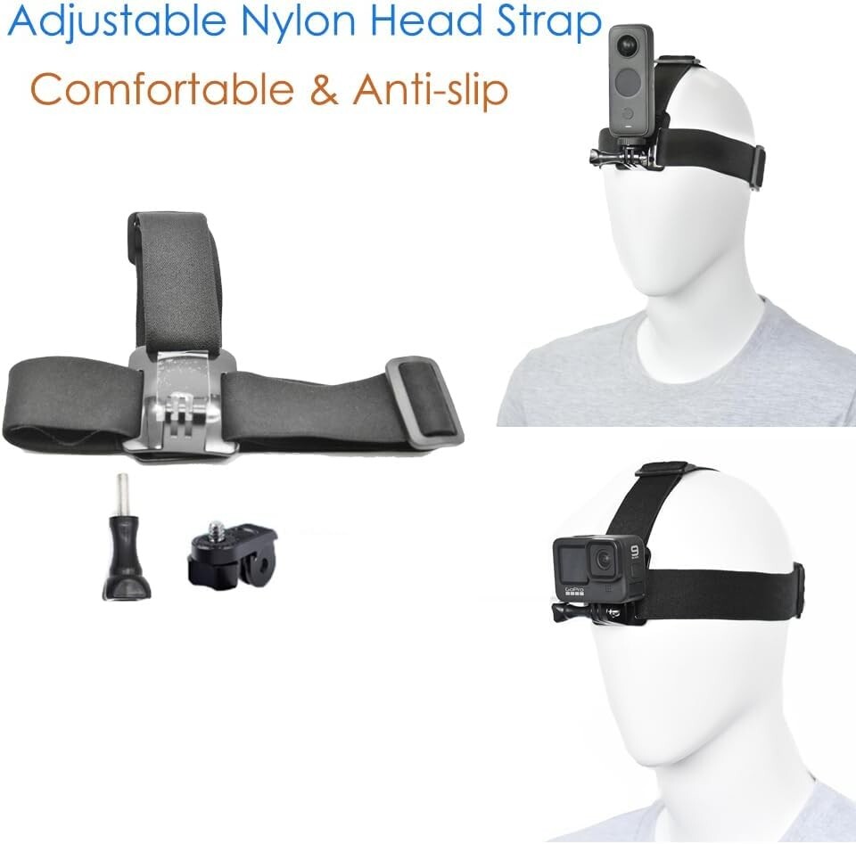 Adjustable Camera Chest Mount & Strap Kit for GoPro & Insta360 - 360° Rotation