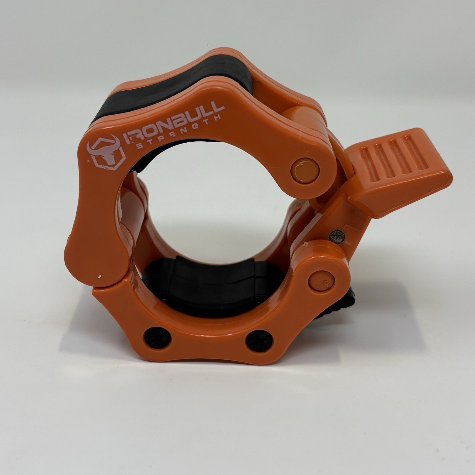 Iron Bull Strength Olympic Barbell Clamp Locking Collar 2in Single Orange SINGLE