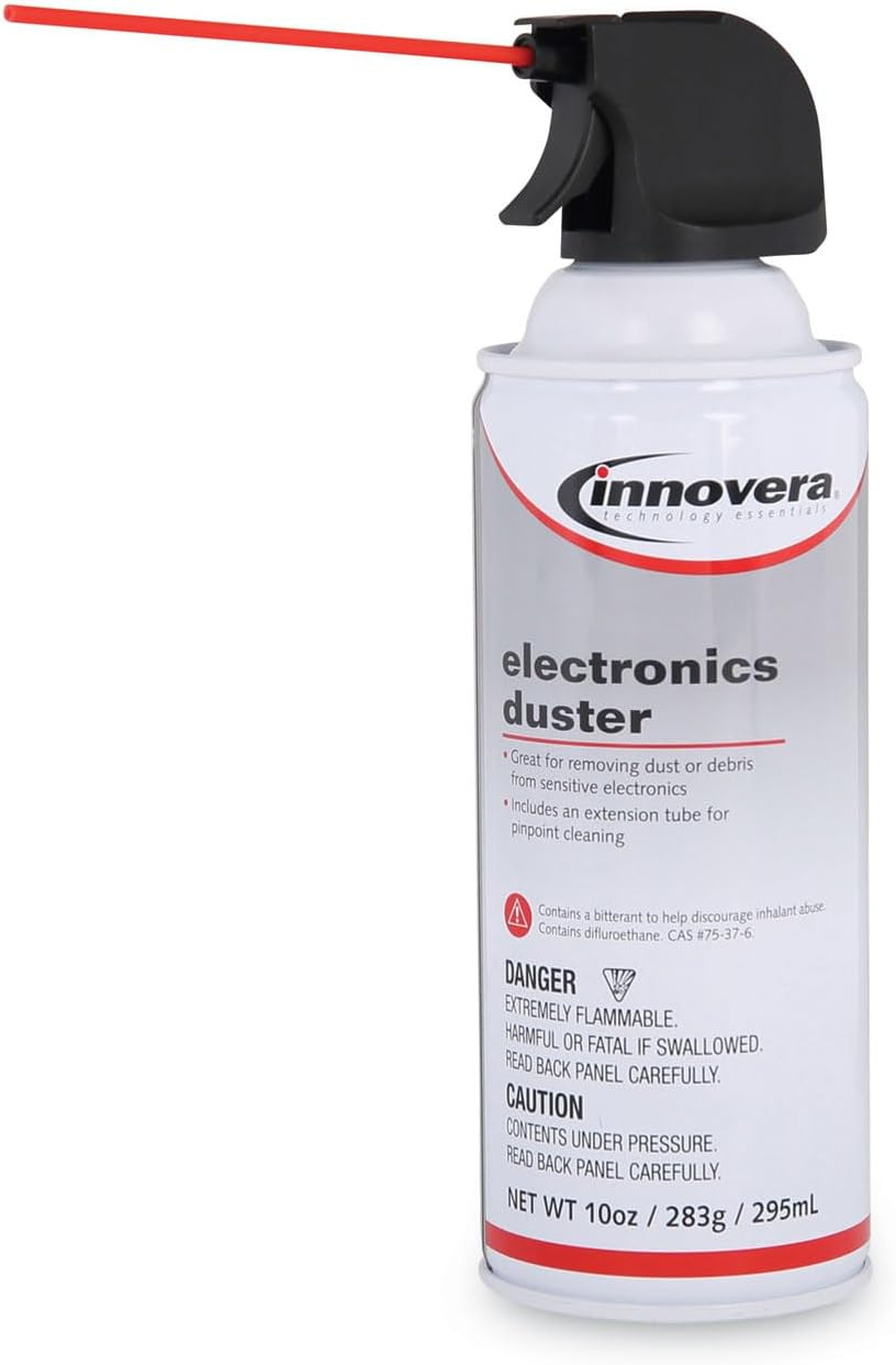 Compressed Air Duster Cleaner, 10 oz Can, 6/Pack