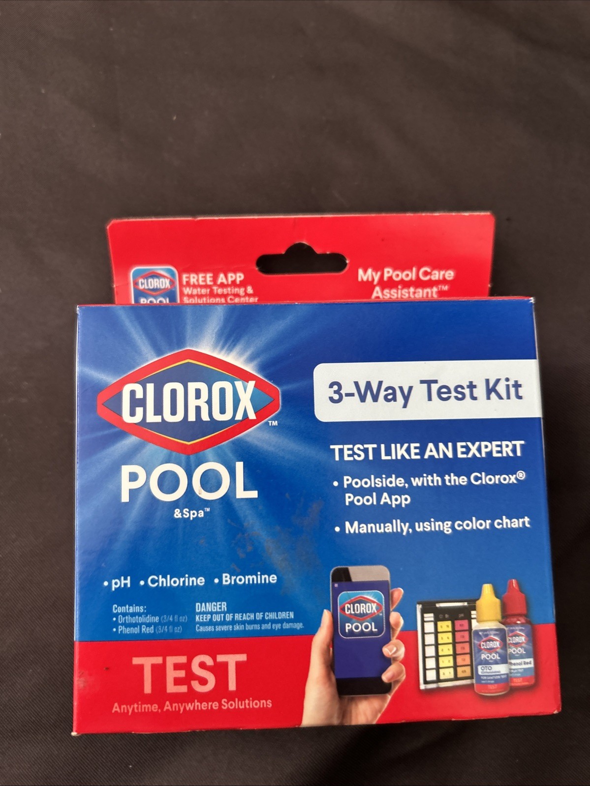 Clorox Pool & Spa 3-Way Water Test Kit pH Chlorine Bromine