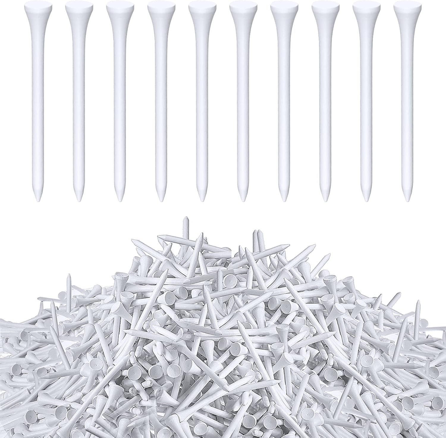 1000 Pcs Golf Tees Bulk 3-1/4 '' Wooden Bamboo Tees Decoration for Men Women Clu