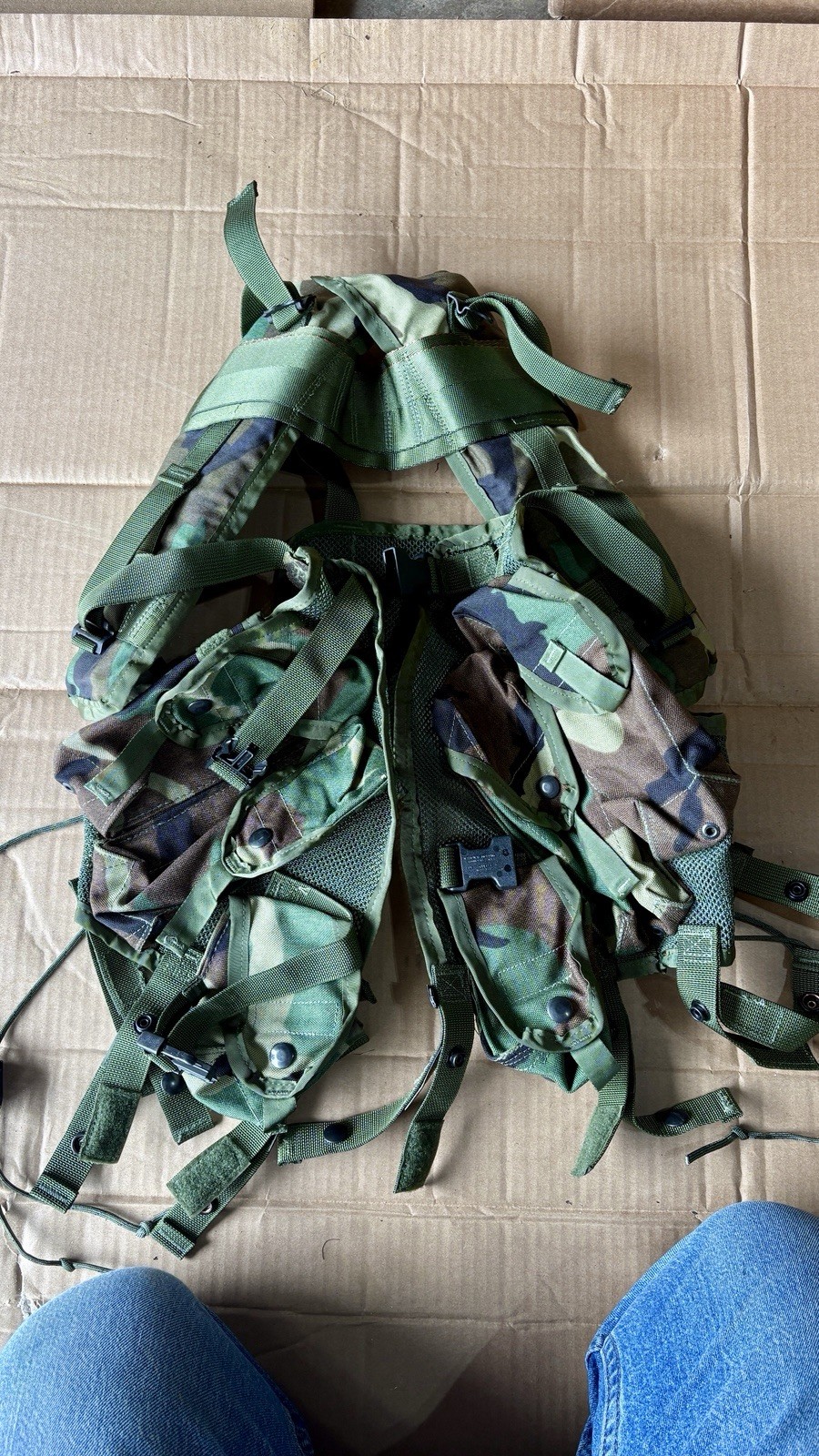 Enhanced Tactical Load Bearing Vest, Woodland Camo, US Army Surplus