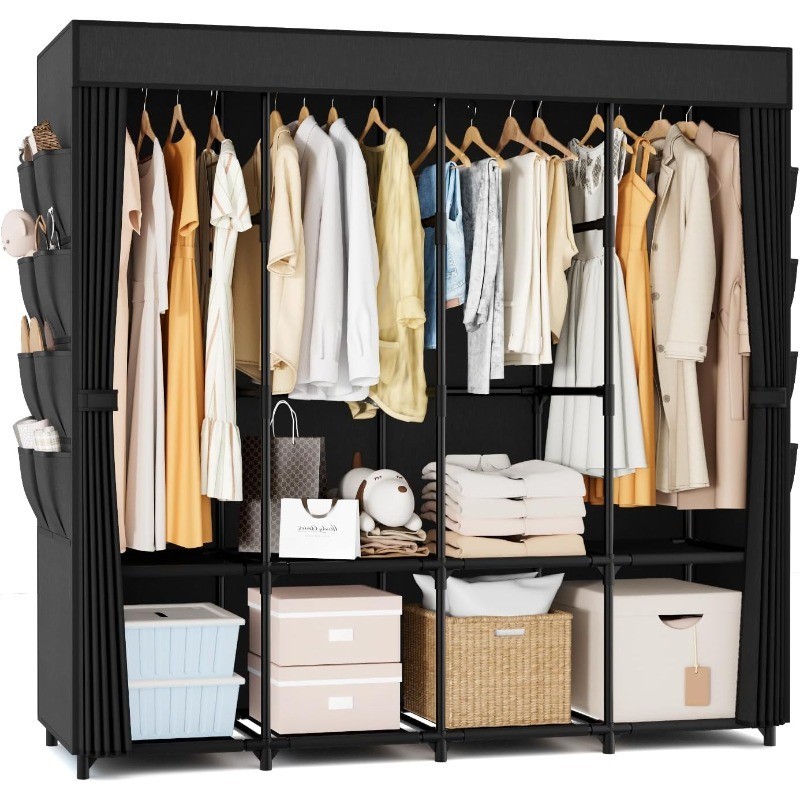Portable Closet for Hanging Clothes 67Inch Wide Portable Wardrobe Closet W/Cover