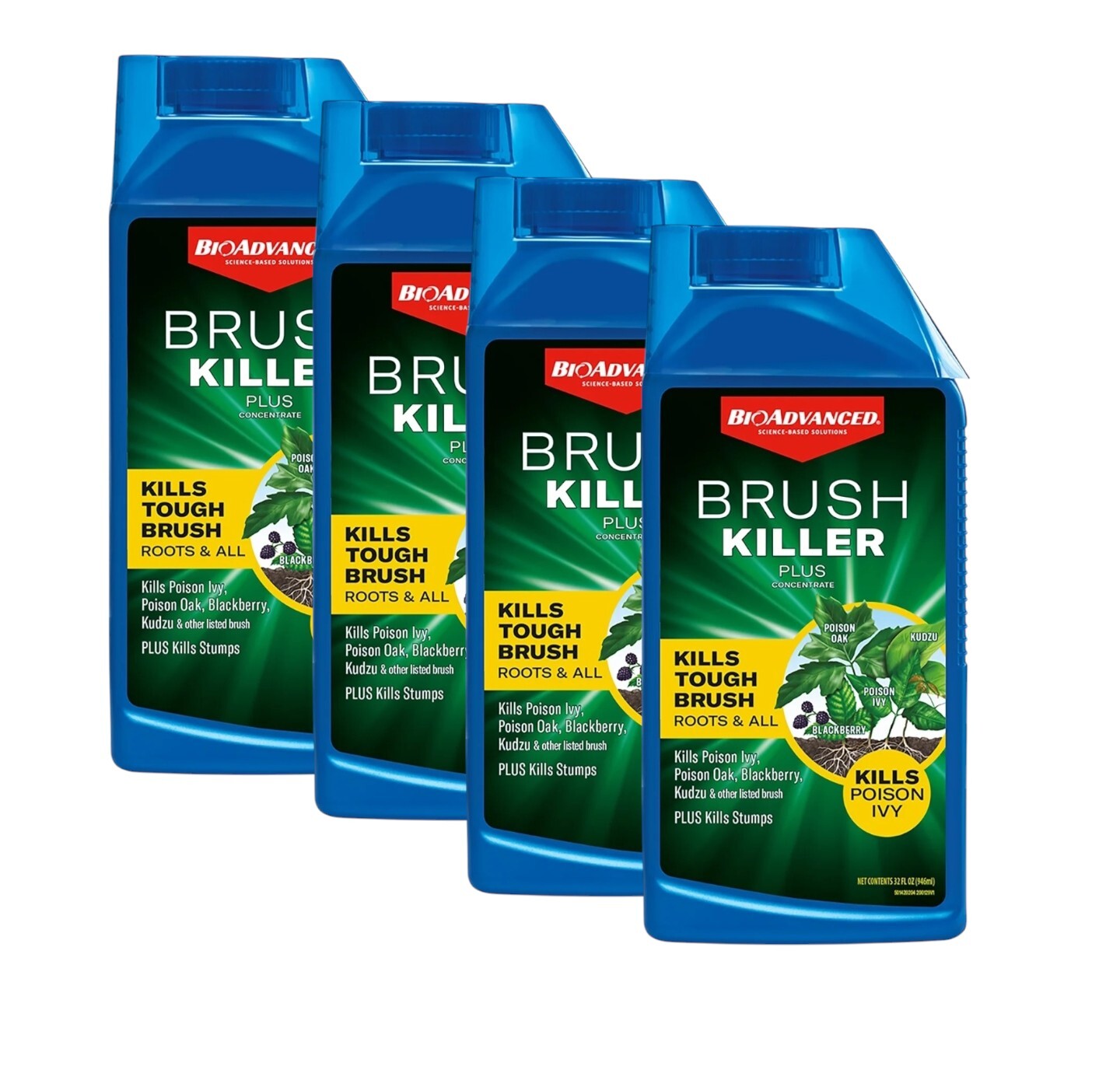 BioAdvanced 32 oz Brush Killer Plus Liquid Concentrate Herbicide 4-PACK