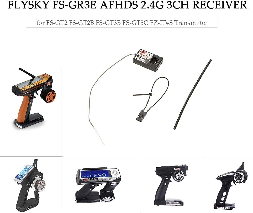 Flysky Receiver FS-GR3E AFHDS Long Range 3CH 2.4GHz Receiver for FS-GT2 FS-GT...