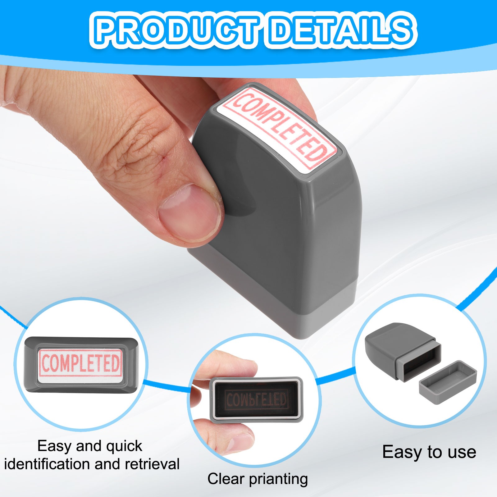 COMPLETED Notice Stamp Self Inking, Grey