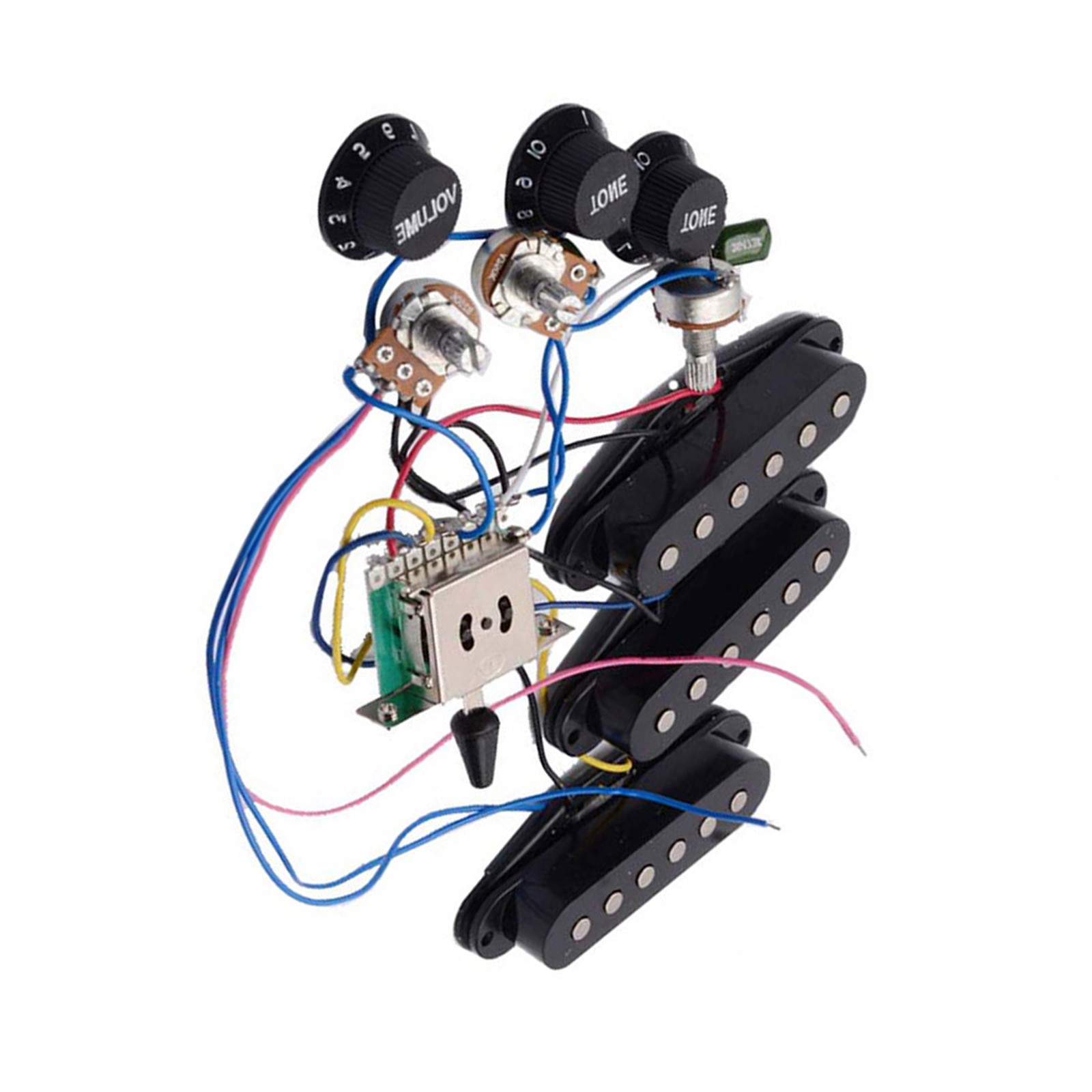 1 Volume 5-Way Switch Pickups Wiring Harness Prewired For ST Electric Guitar d