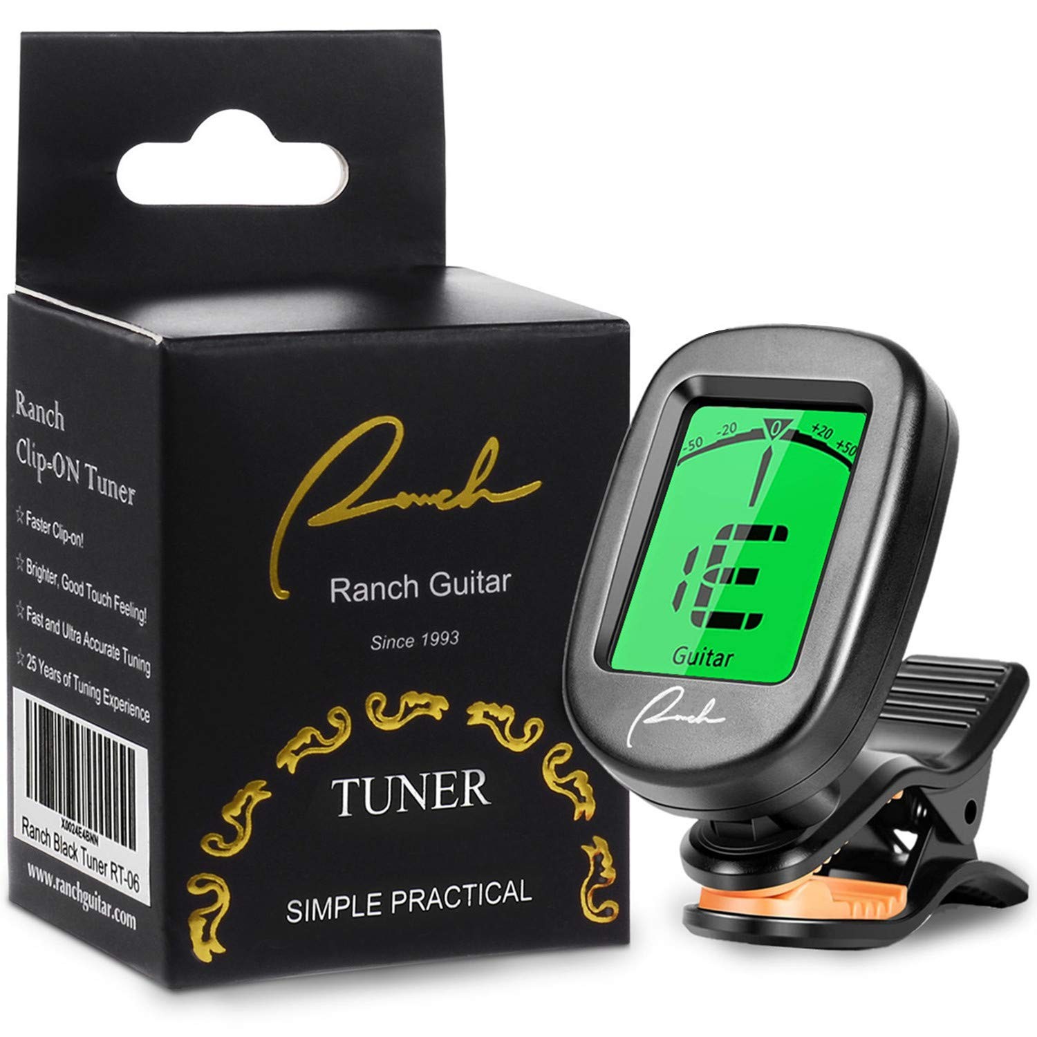 Guitar Tuner Clip On for Acoustic/Electric Guitar, Ukulele, Violin, Bass, Ban...