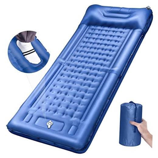 Camping Sleeping Pads，Extra Thick 5 Inch Inflatable Sleeping Mat Single Blue