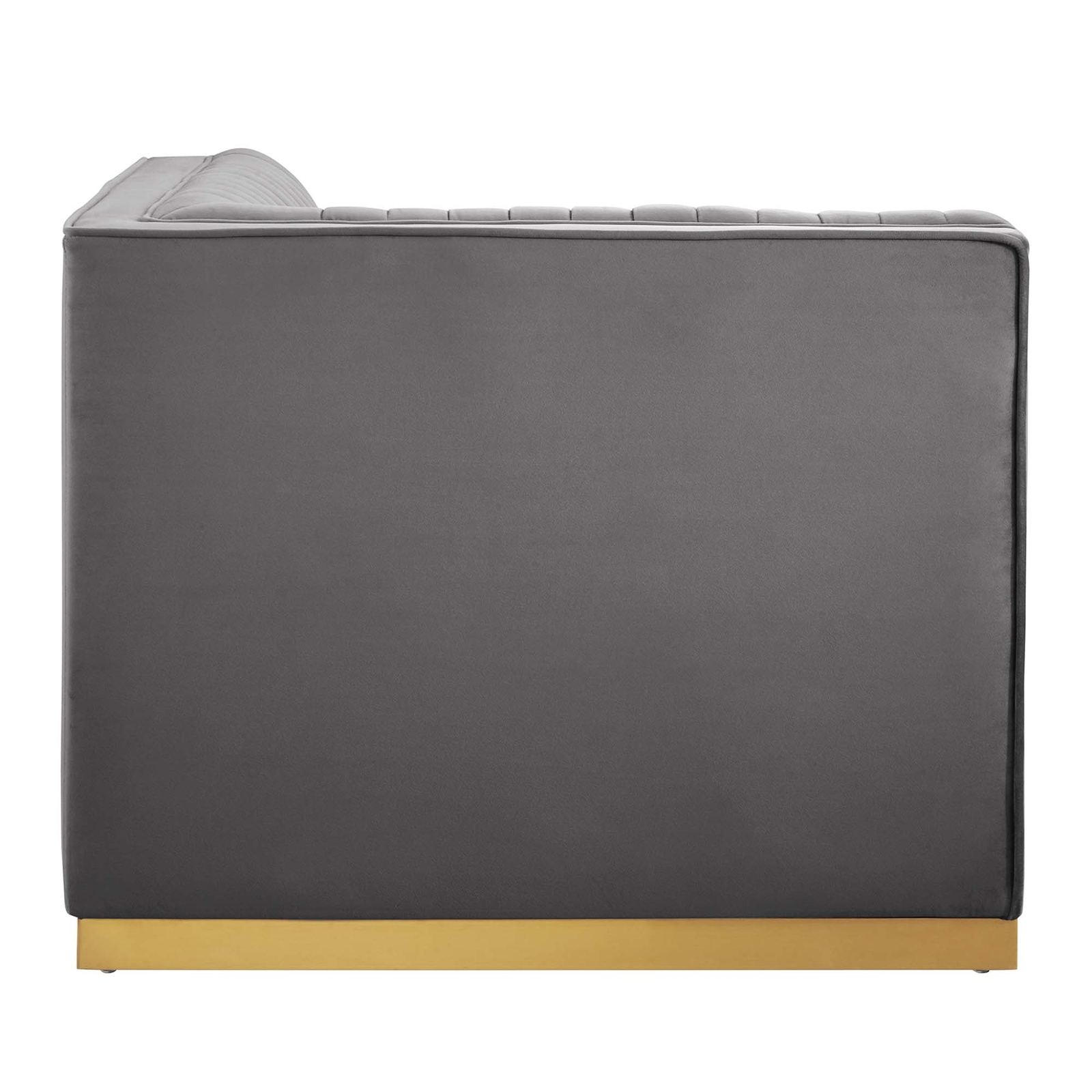 Sanguine Channel Tufted Velvet Modular Sectional Sofa Left Corner Chair in Gray