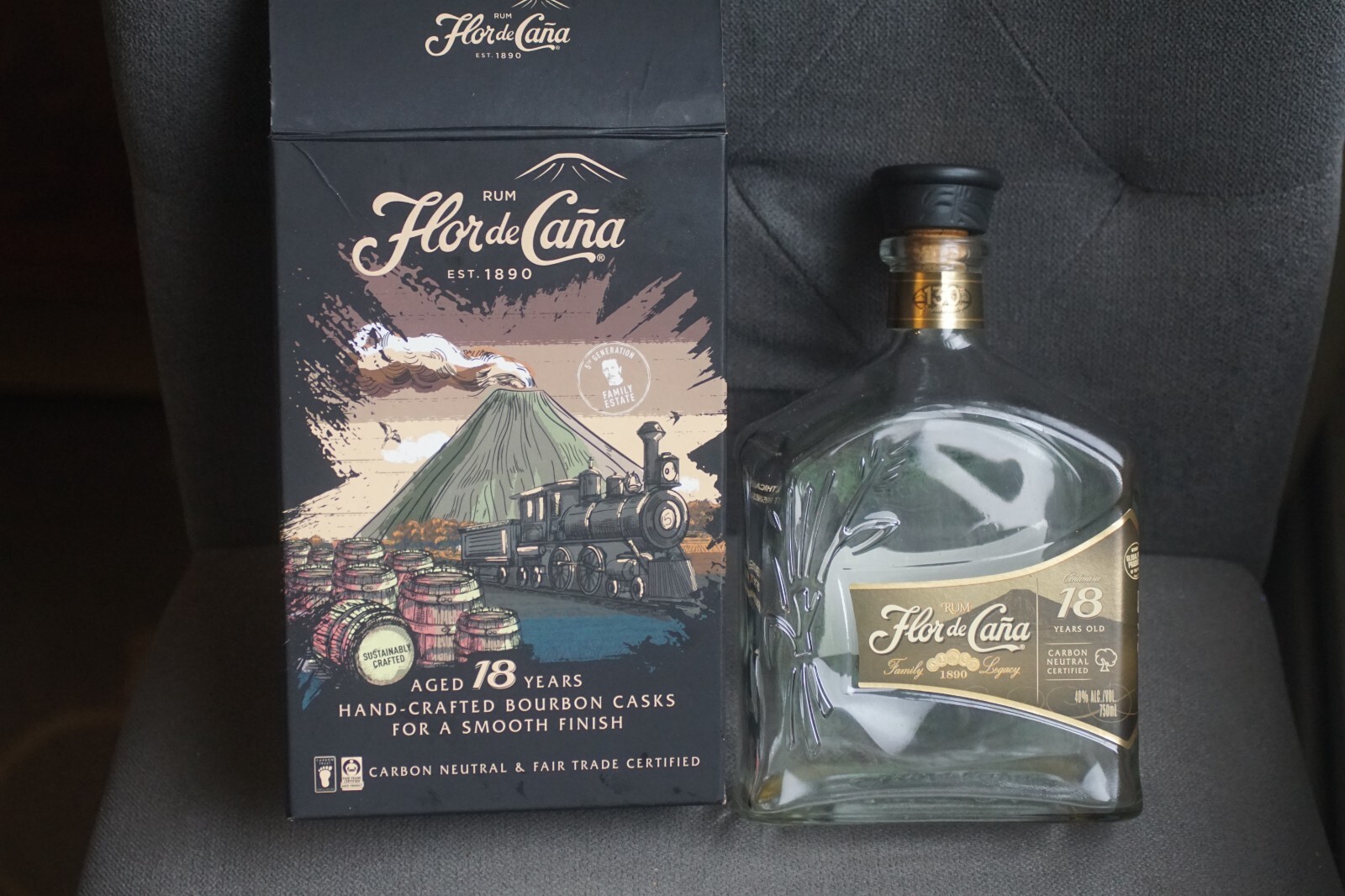 Flor de caña Nicaraguan Rum 18 Years EMPTY Bottle/Box