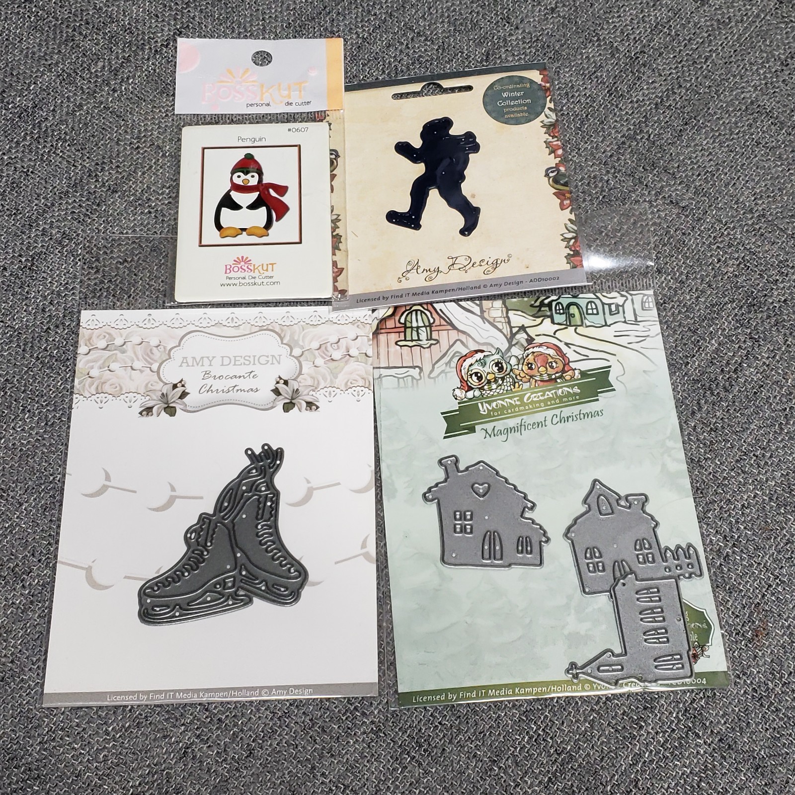 4 NEW WINTER DIES - 2/Amy Design - 1/Yvonne Creations - 1/Bosskut