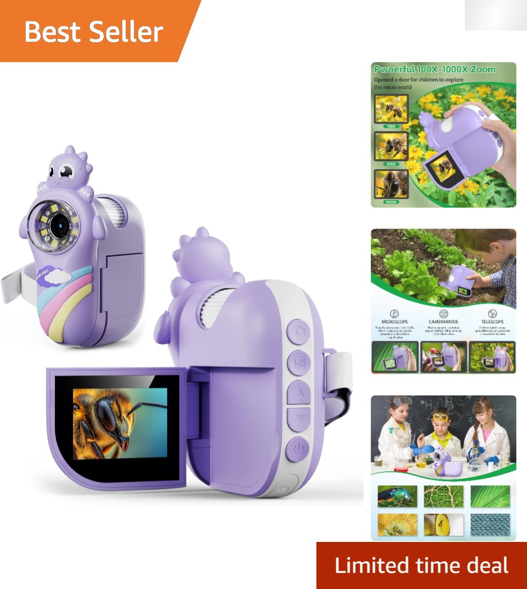 Lightweight Pocket Microscope for Children - 1000X Magnification Fun Discovery