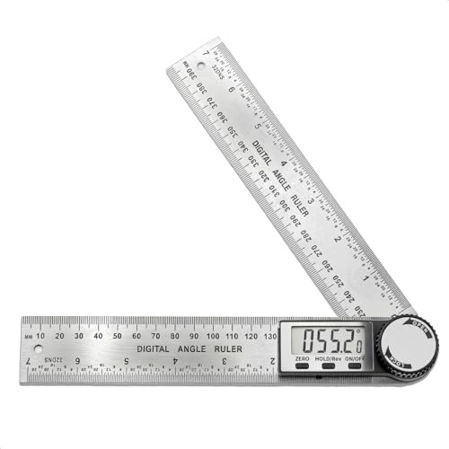 Digital Angle Finder, 2 in 1 Digital Angle Gauge 7 inch/200mm onesize Silvery
