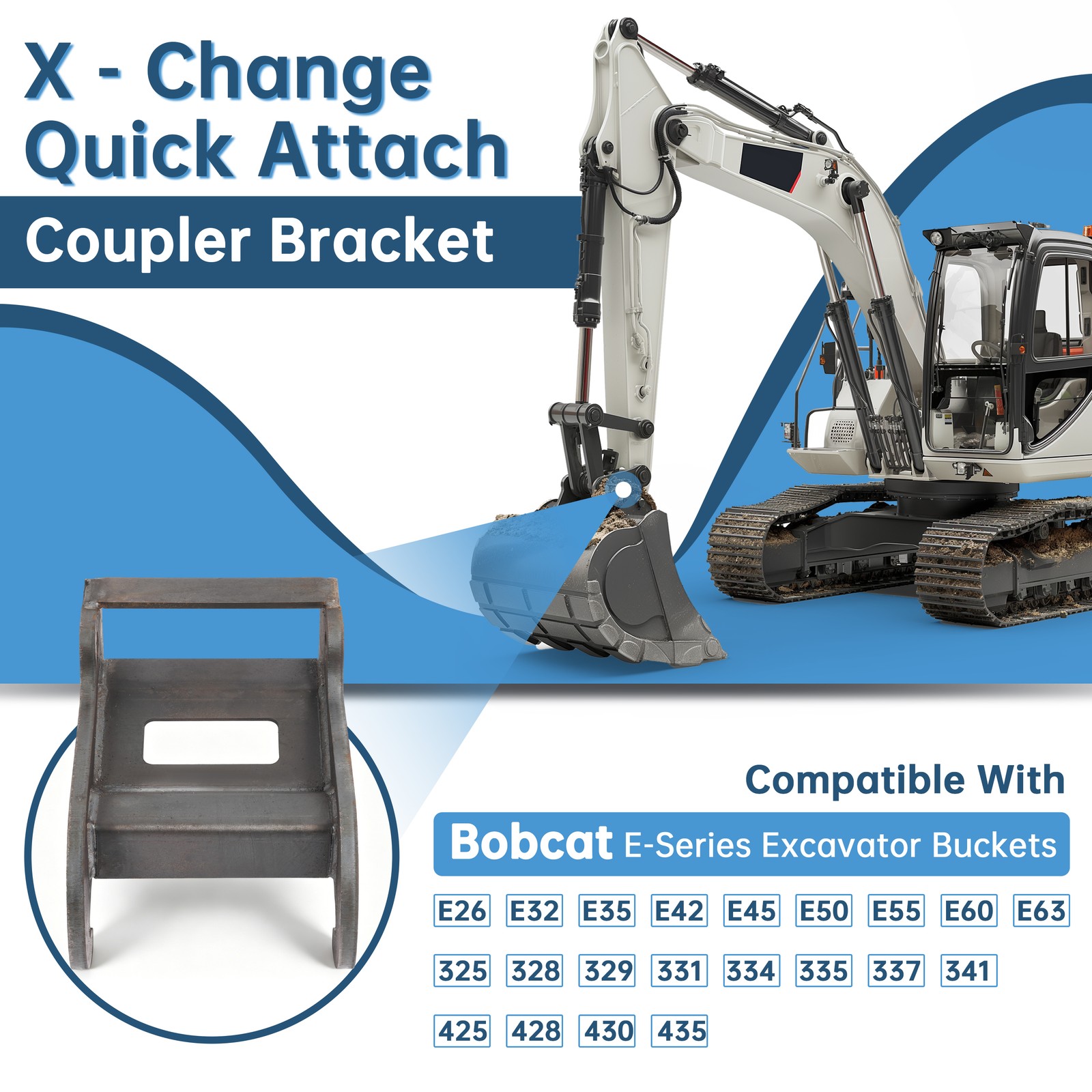 Quick Attach Coupler Excavator Bracket For Bobcat X change E26 E32 E42 E63 325
