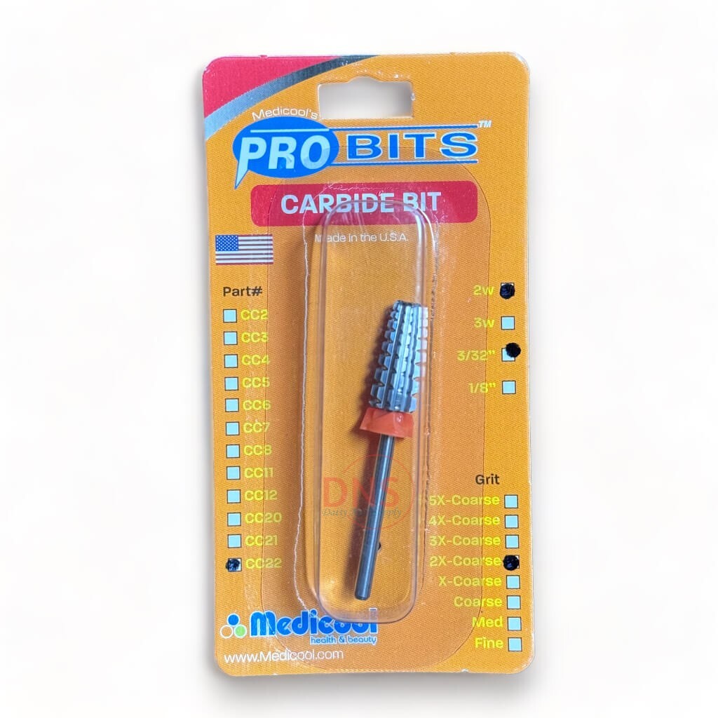 Medicool Carbide Nail Drill Bit 3/32'' Shank | CC22  2X- Coarse