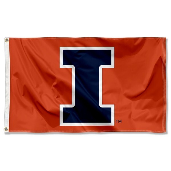 ILLINOIS FIGHTING ILLINI 3'X5' FLAG BANNER 100% FULL COLOR ON BOTH SIDES OF FLAG