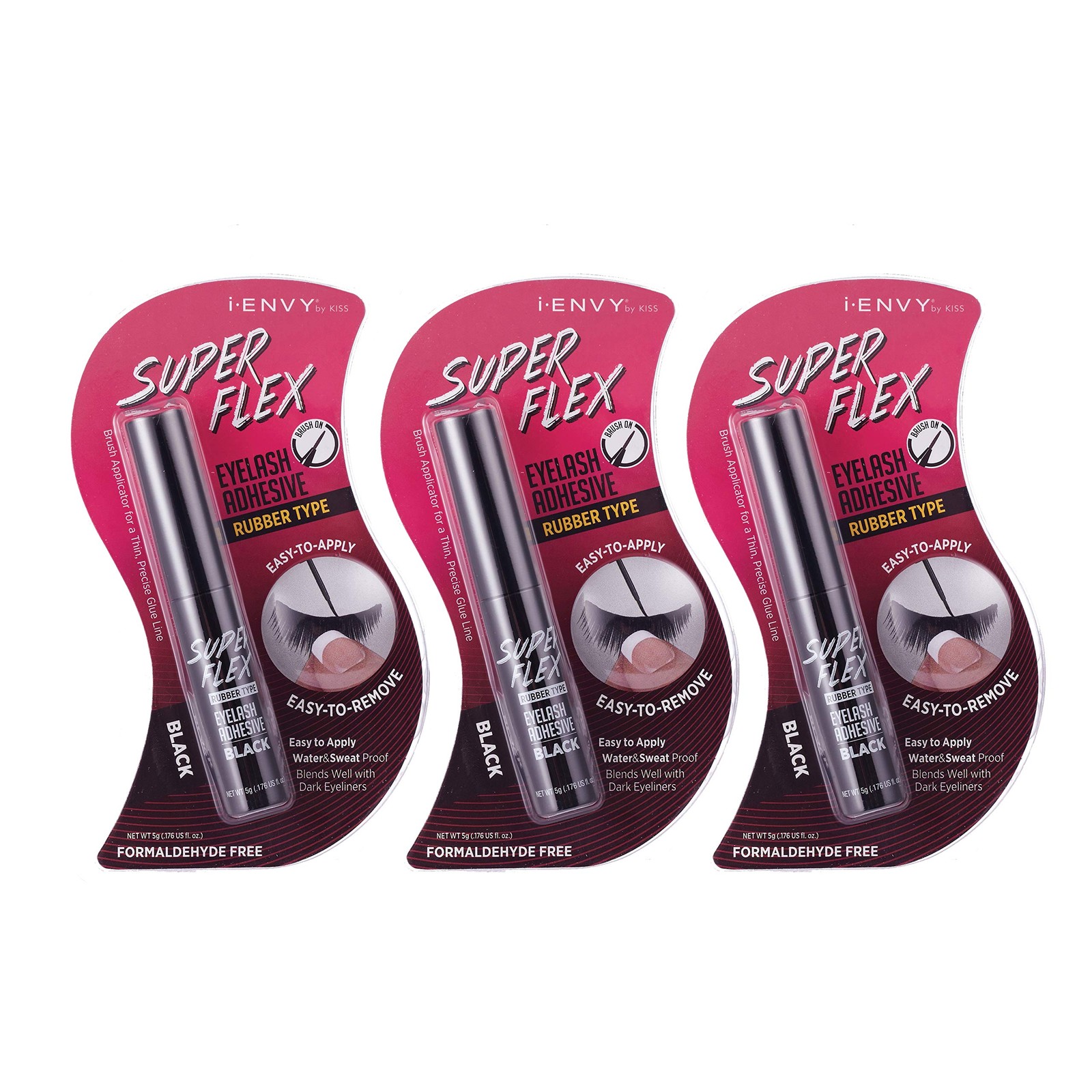 iENVY Super Flex Brush Eyelash Adhesive Rubber Type Black 0.176 oz