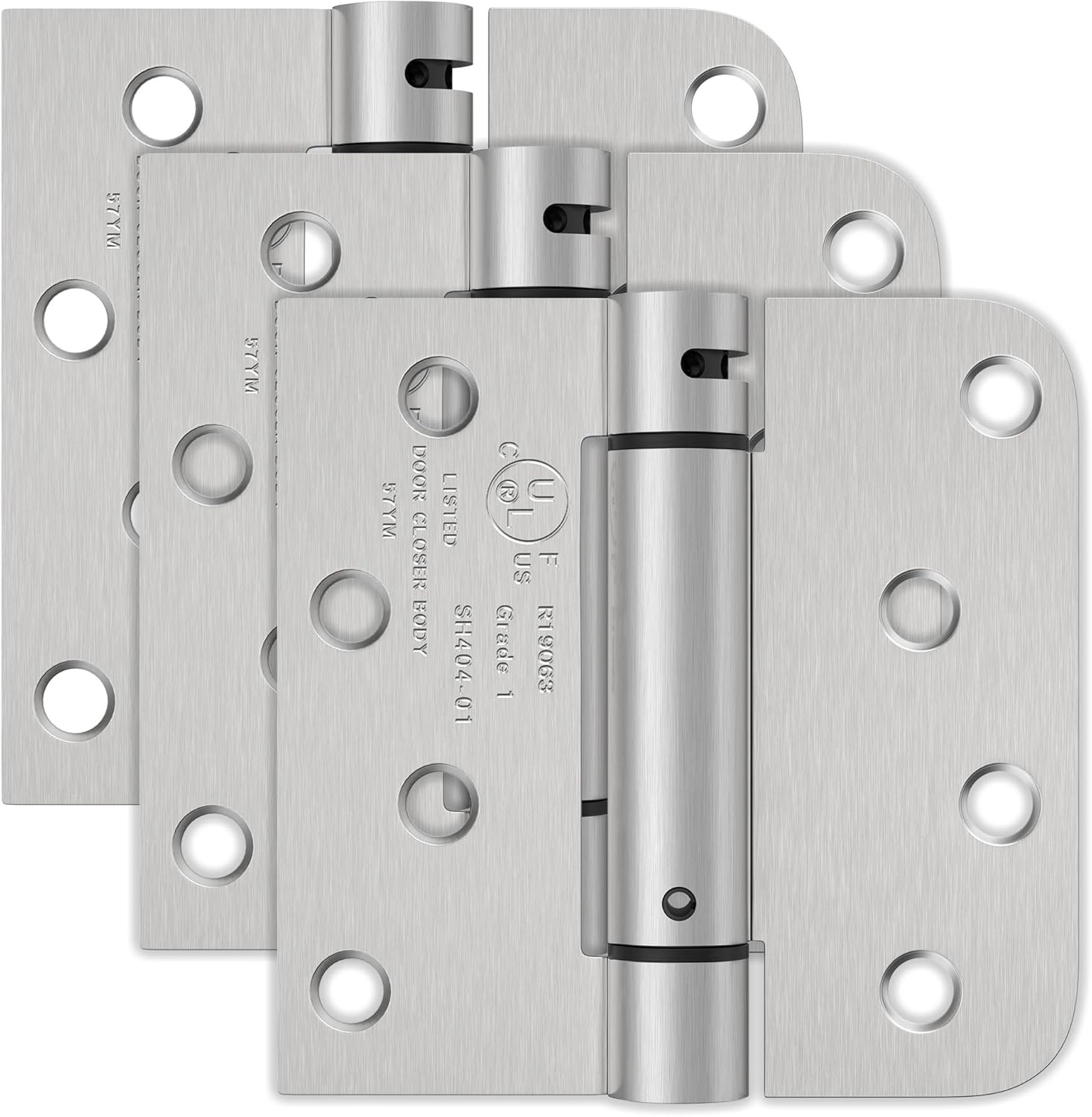 4 Inch Self Closing Door Hinges, Spring Loaded Door Hinges 5/8" Radius Corners f