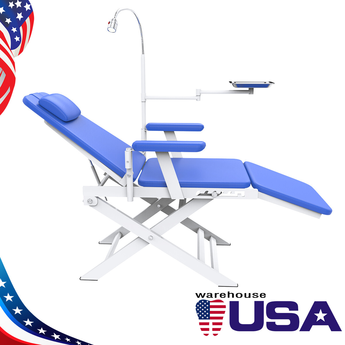 Dental Portable Folding Chair Mobile/Dental Unit Air Compressor Curing light