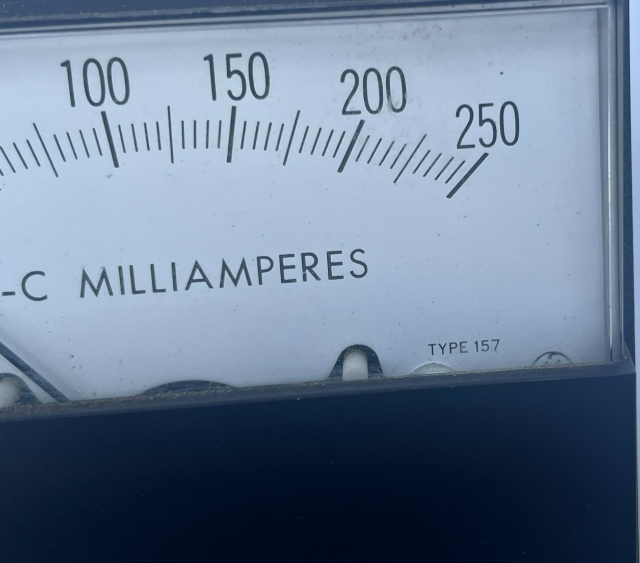 GE General Electric Panel Meter, Type 157, 0/250 D-C Milliamperes