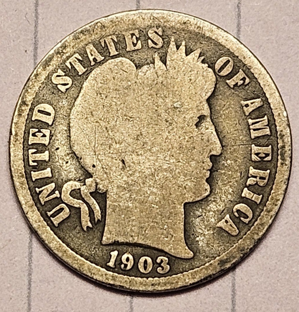 1903-O Silver Barber Dime Better Date Vintage Coin for a collection