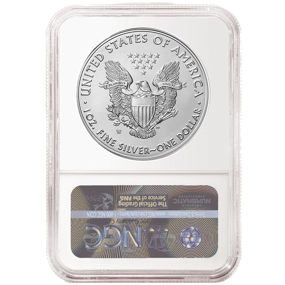 2020-W Burnished Silver Eagle NGC MS70 Brown Label