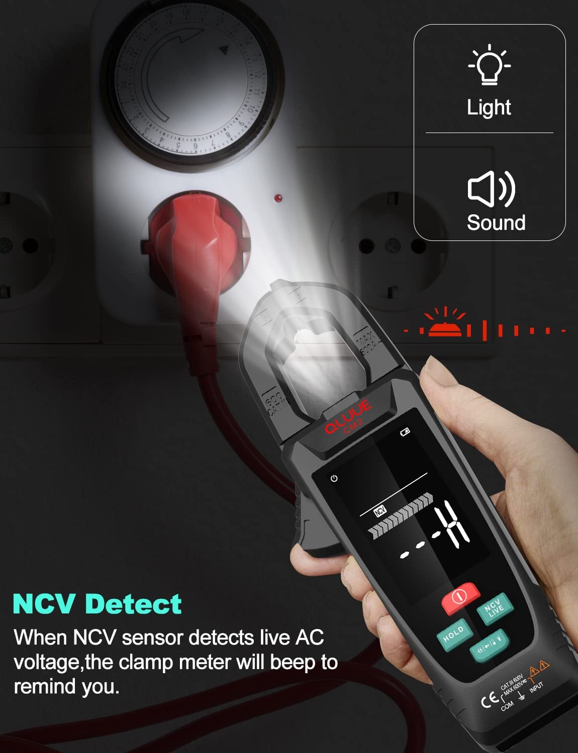 Digital Clamp Meter Multimeter for AC/DC Current & Voltage, Auto-ranging 9999...