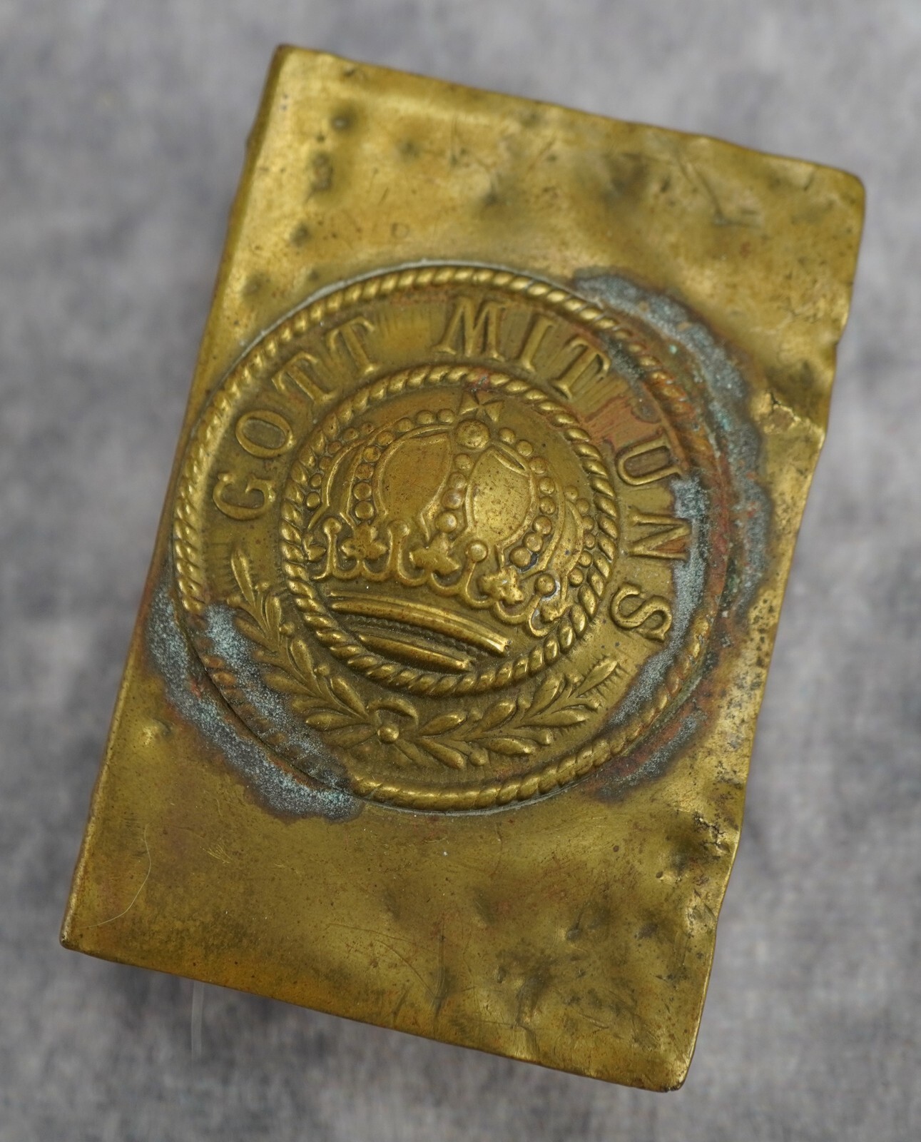 WW2 WW1 German match box case gott mitt uns war army military trench art tobacco