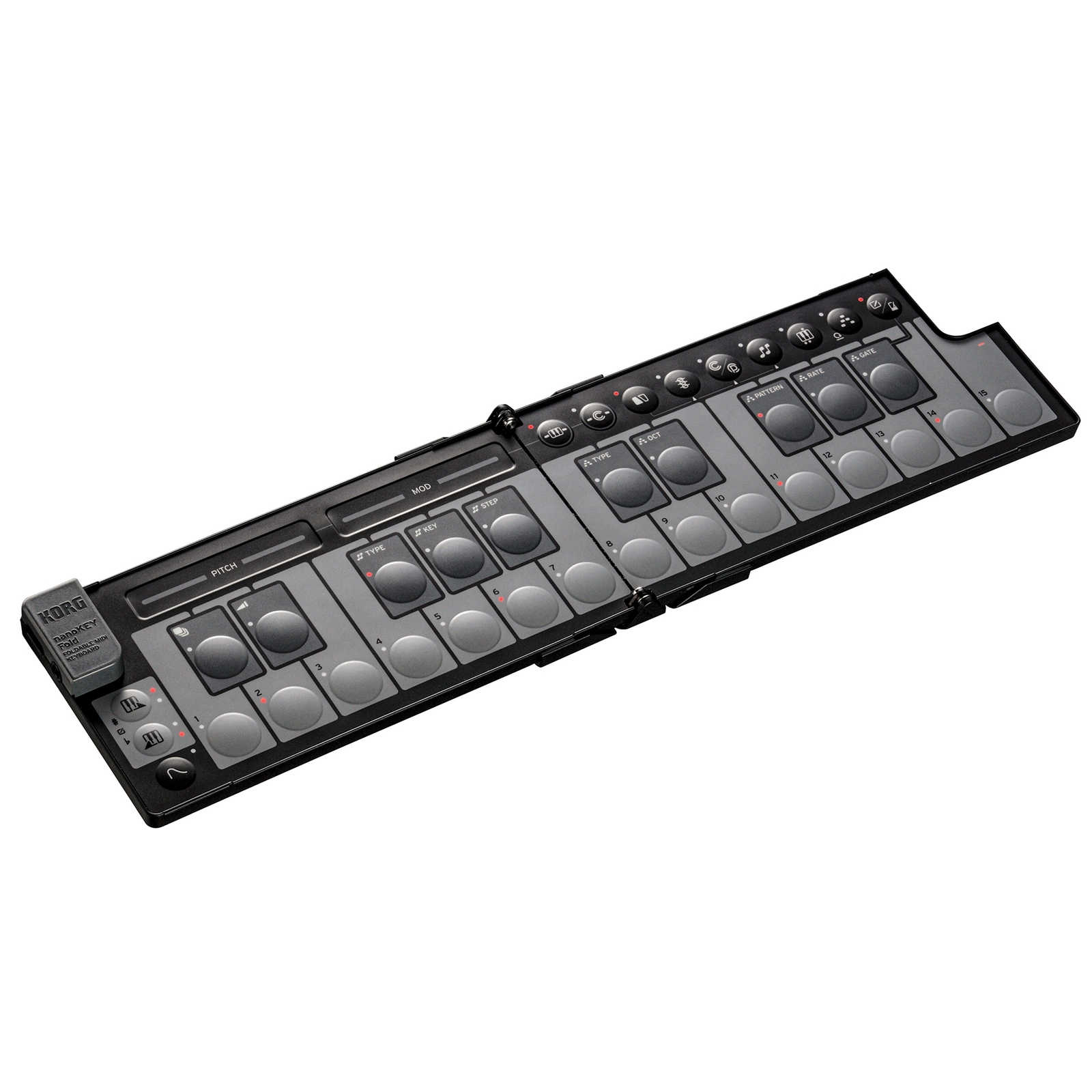 Korg nanoKEY Fold Foldable Smartphone-Size USB-C MIDI Keyboard, Black